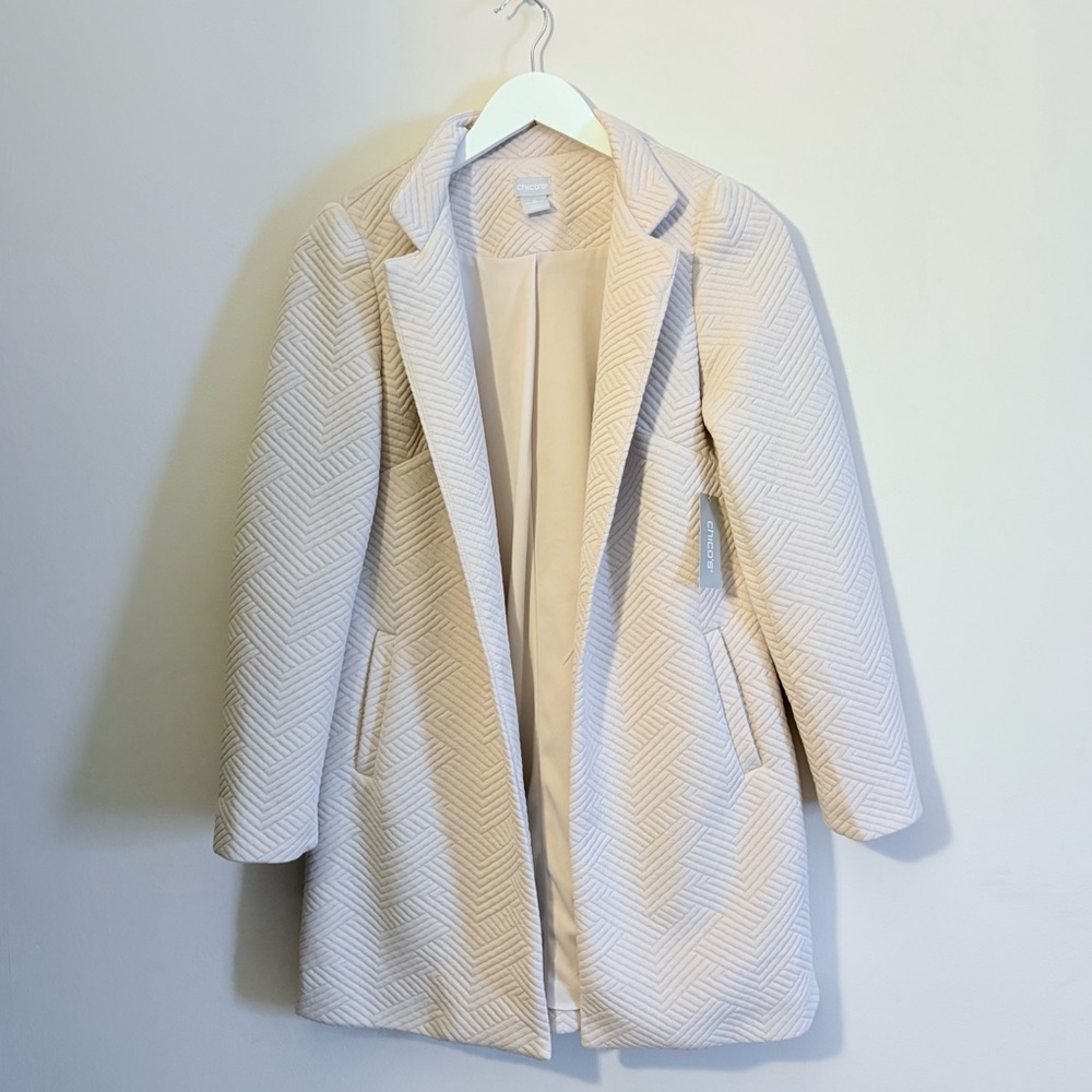 NWT Chevron Textured Knit Boyfriend Blazer - Picture 2 of 7